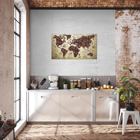Wandbilder Wohnzimmer XXL Küche Kaffee Moderne Bilder Weltkarte